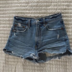 Abercrombie & Fitch Distressed Blue Jean Shorts